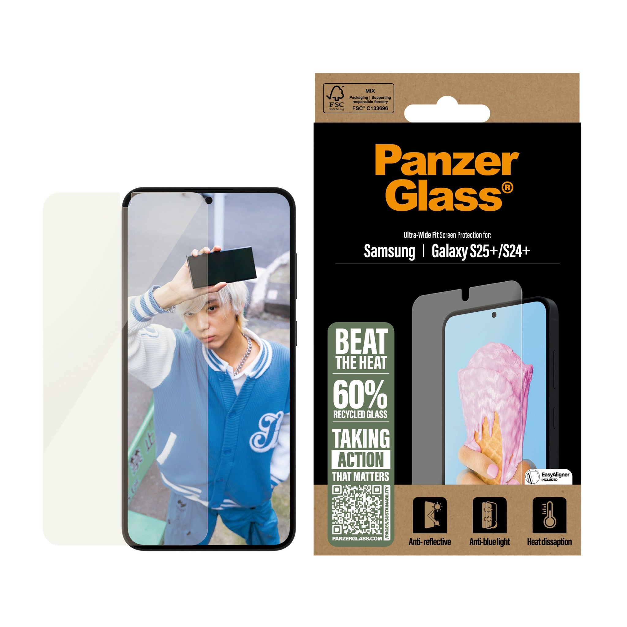 PanzerGlass® All-in-One Skærmbeskyttelse Samsung Galaxy S25+ | S24+ | Ultra Wide Fit